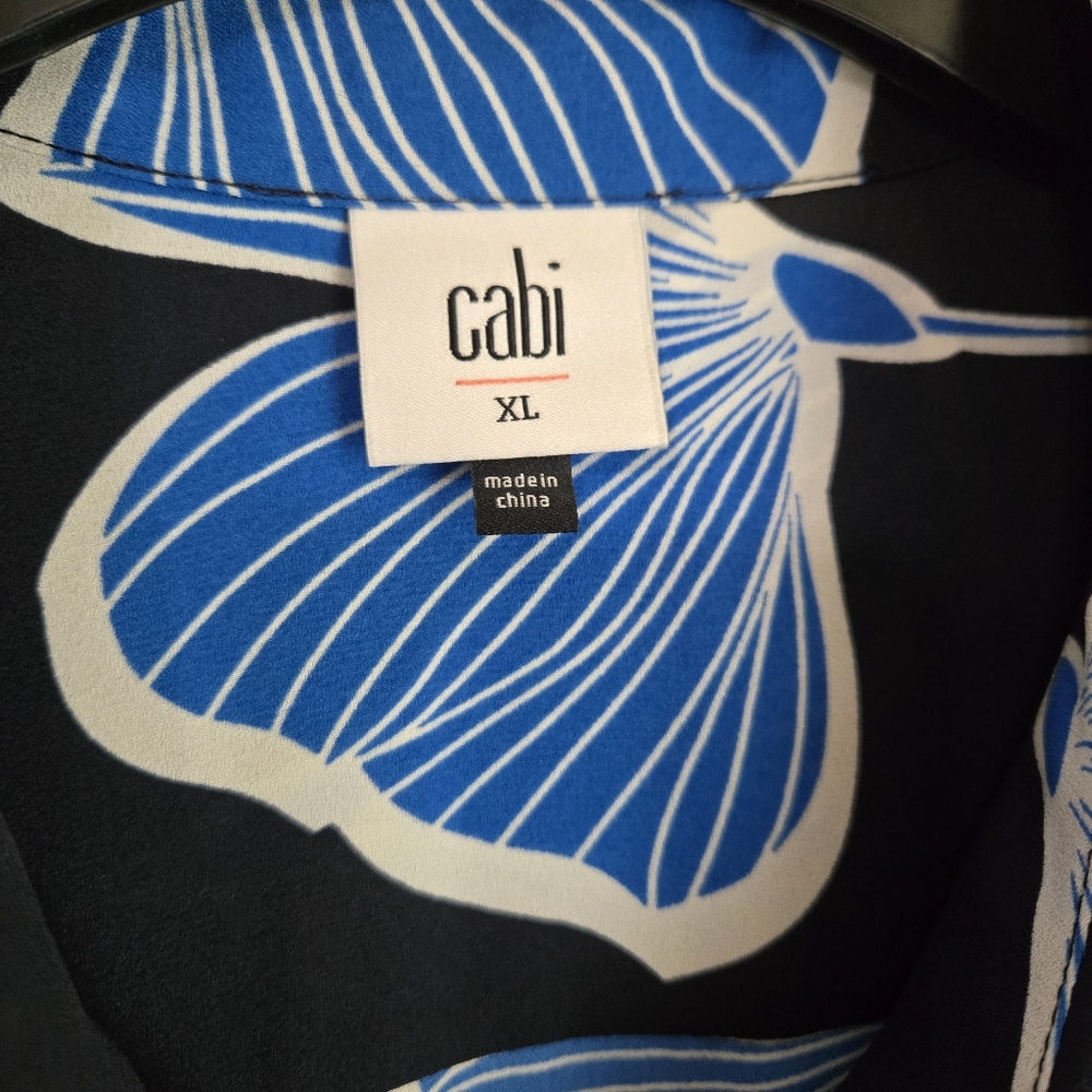 CAbi Black and Blue Butterfly Blouse - Picture 5 of 5